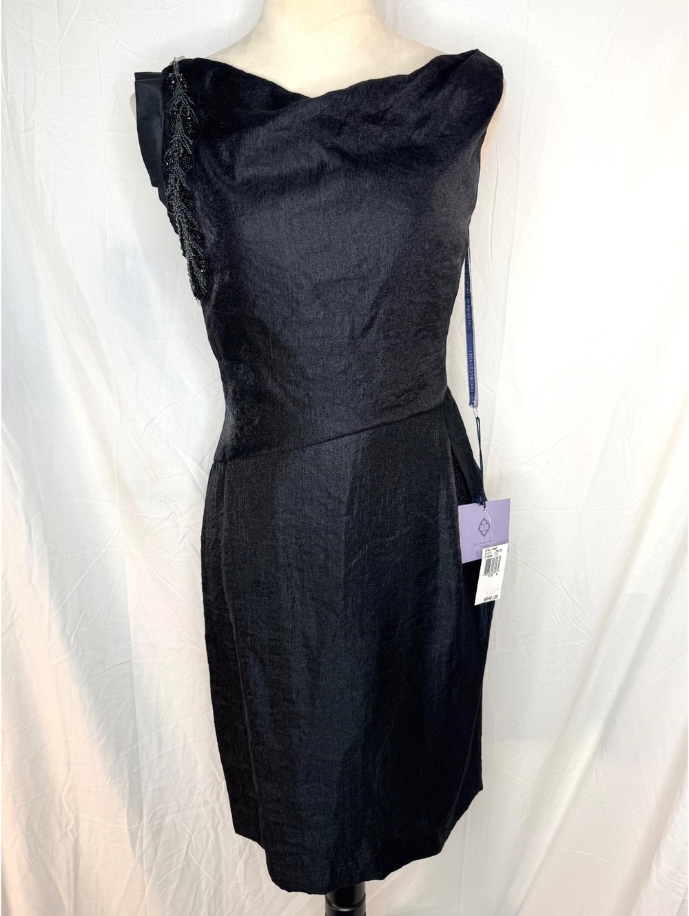 Vera Wang Lavender Label Beaded Silk Blend Cocktail Dress NWT Size 6